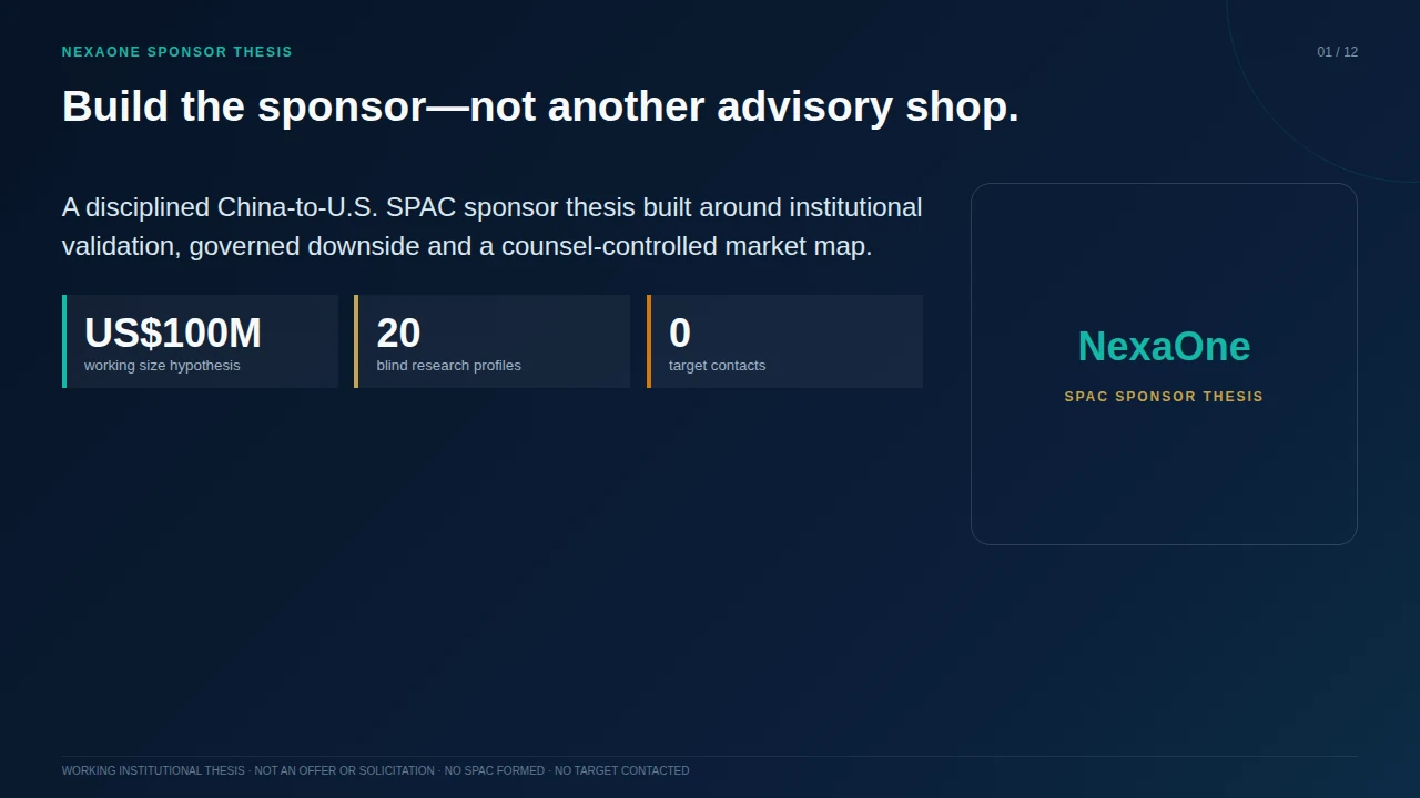 NexaOne sponsor thesis slide 1 of 12