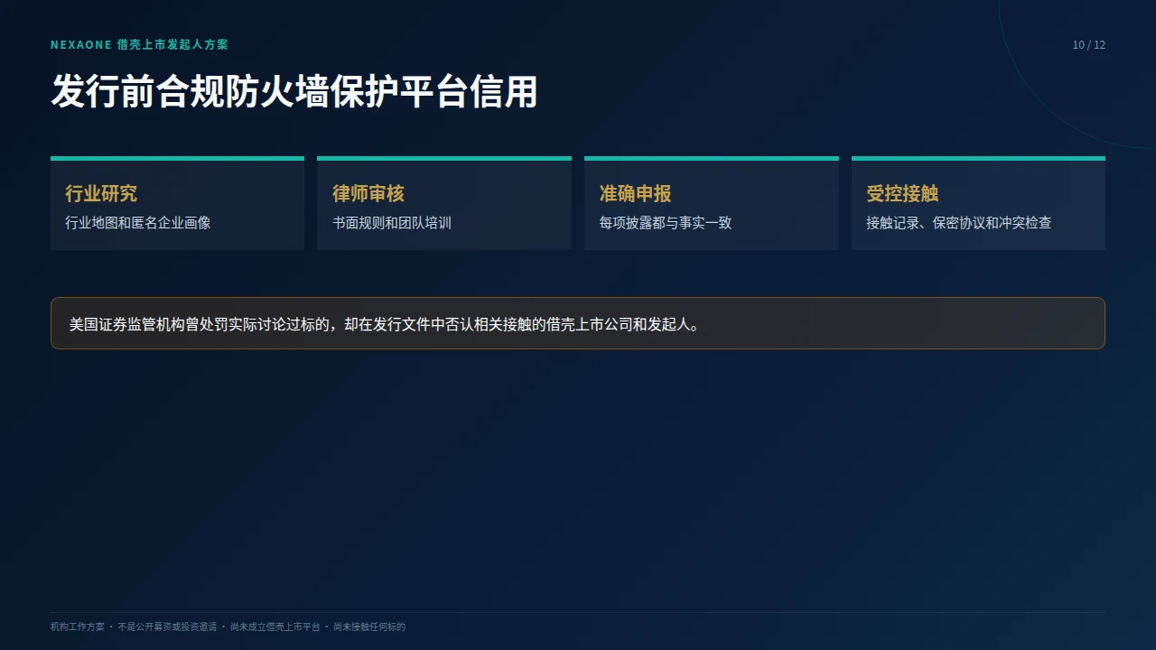 NexaOne借壳上市发起人方案第 10 页,共12页